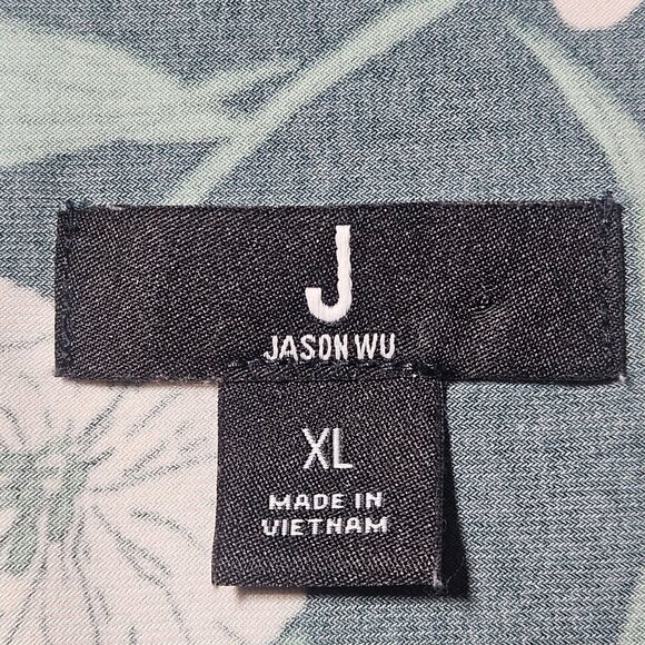 Jason Wu Women Floral LaceTrim Blouse XL Black Green Whimsygoth Boho Chic Light - Picture 4 of 10